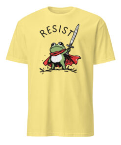 Portland Frog Resist Anti ICE T Shirt in Cornsilk – Light yellow protest tee