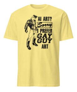 AI Art Sorry I Prefer Gay Guy Art T Shirt 13 AI Art Sorry I Prefer Gay Guy Art T Shirt in cornsilk