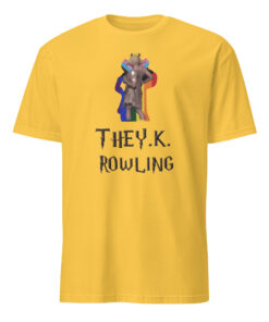 Official New They K Rowling Shirt in daisy yellow – pop culture and pride design