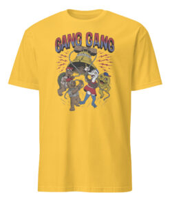 gang gang cartoon characters cracked bell philly shirt in daisy yellow