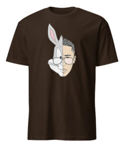 Official Bad Bunny Super Bowl 2026 Logo Shirt 16 Official Bad Bunny Super Bowl 2026 Logo Shirt dark chocolate color front view