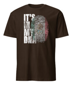 Its In DNA Mexican Shirt 8 Its In DNA Mexican Shirt dark chocolate color with green white red fingerprint art