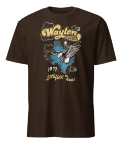Waylon Jennings Daydreamer Littlefield Texas 1977 Shirt 8 Waylon Jennings Daydreamer Littlefield Texas 1977 dark chocolate shirt with retro Texas and 1977 graphic.