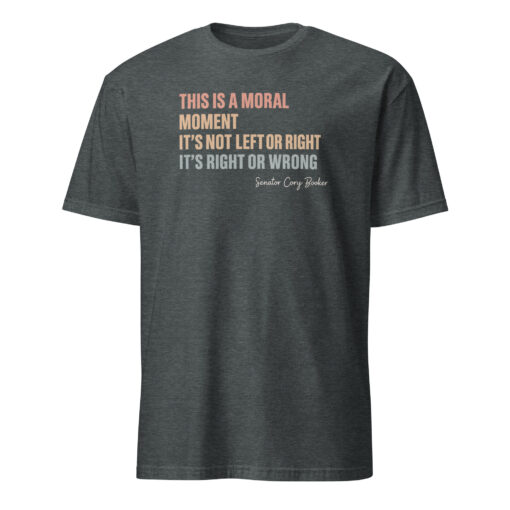 Cory Booker shirt in dark heather grey tone