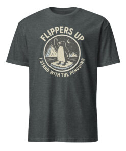 Flippers Up I Stand With The Penguins Shirt dark heather color