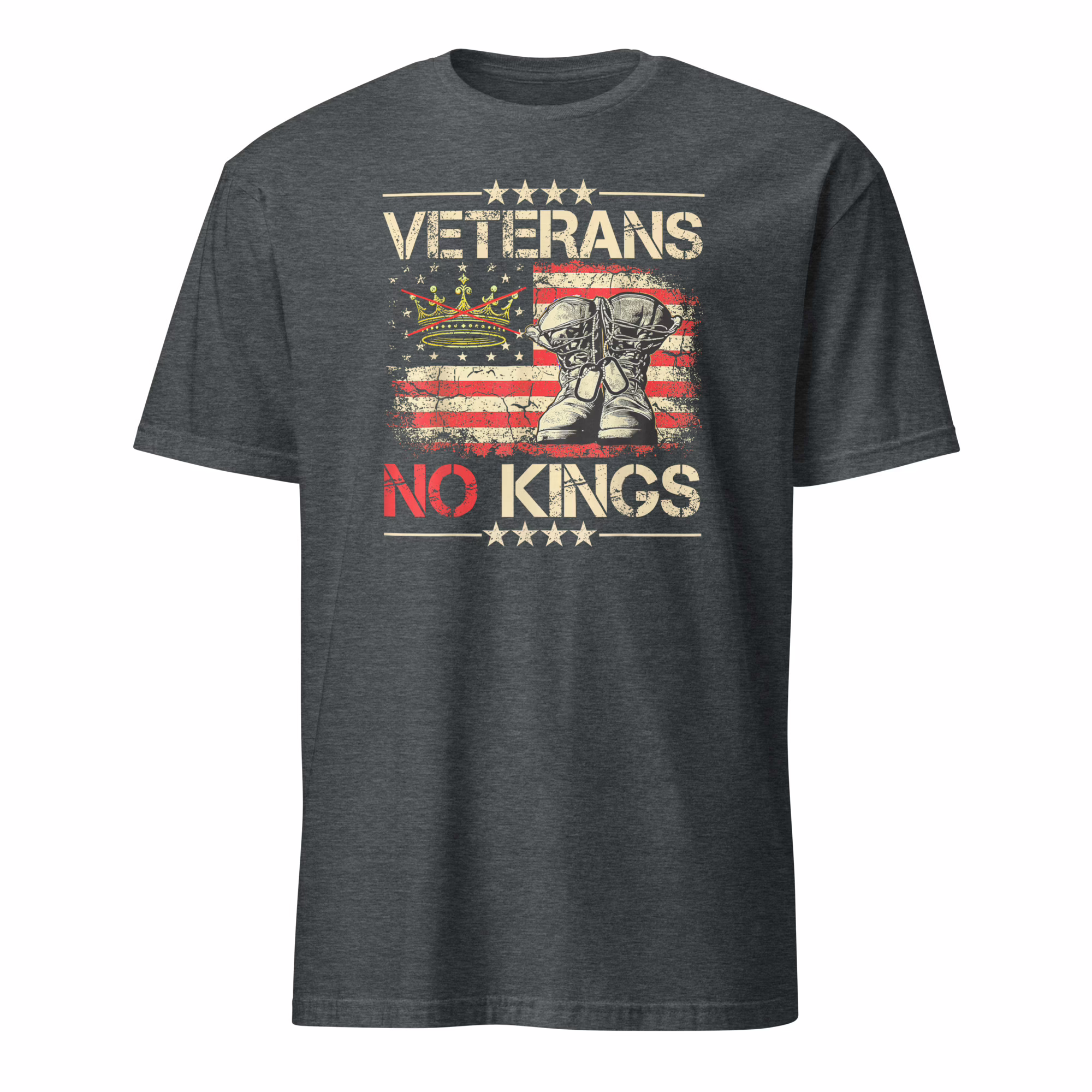 Veterans No Kings Military Protest Shirt 3 Veterans No Kings Military Protest Shirt dark heather color