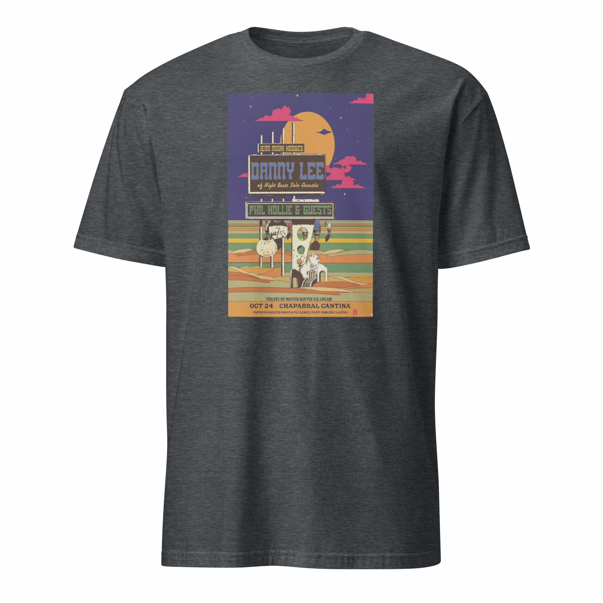 Night Beats Concert Poster 2025 Chaparral Cantina Shirt 3 Night Beats Concert Poster 2025 Chaparral Cantina Shirt heather t-shirt mockup