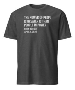 The Power Of The People Is Greater Than The People In Power Shirt 12 Dark heather grey political slogan T-shirt