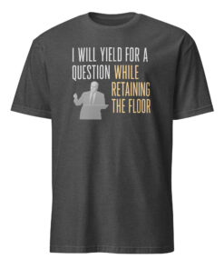 Cory Booker Filibuster I Will Yield for a Question Shirt Dark Heather Grey