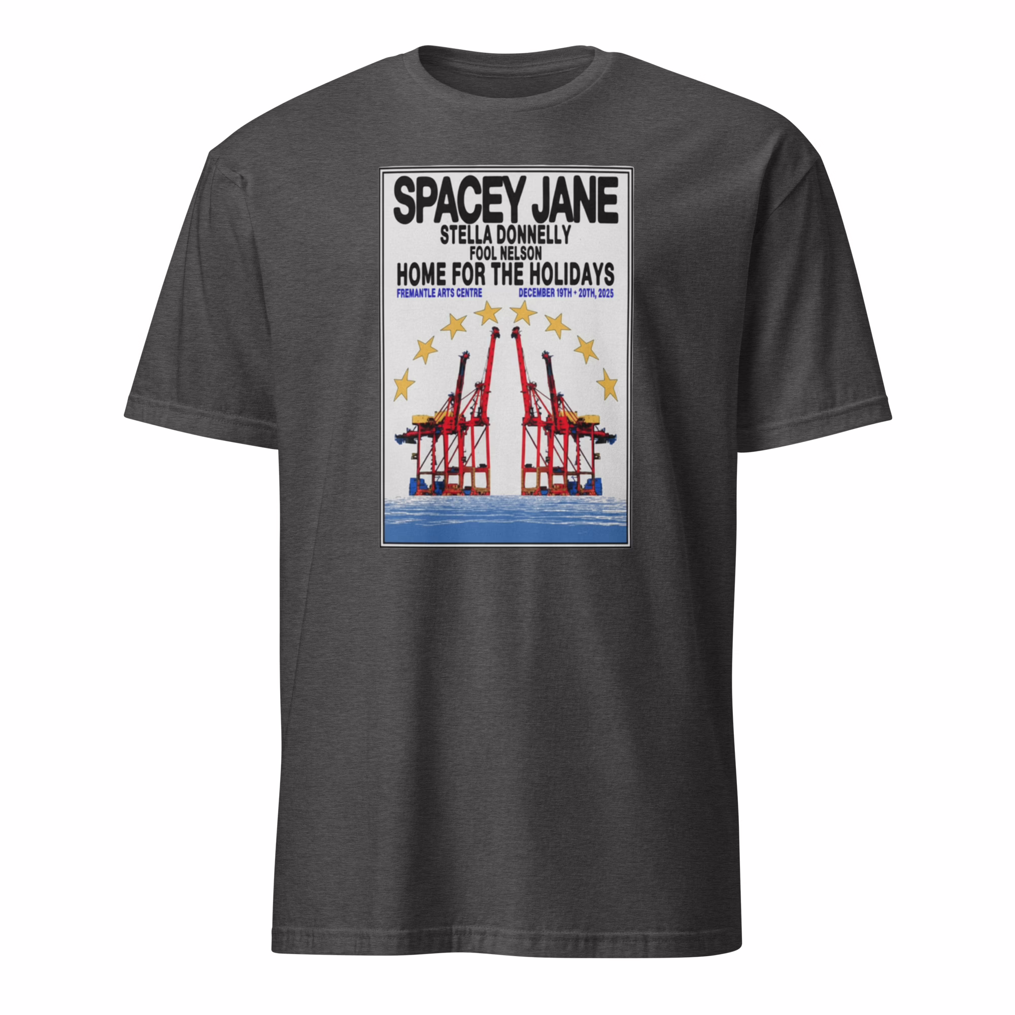 Spacey Jane Home for the Holidays 2025 Fremantle Poster Shirt 5 Spacey Jane Home for the Holidays 2025 Fremantle Poster Shirt dark heather grey color