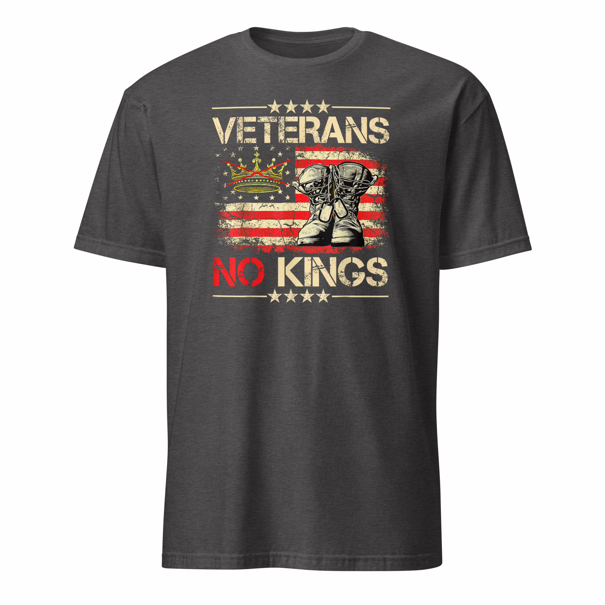 Veterans No Kings Military Protest Shirt 5 Veterans No Kings Military Protest Shirt dark heather grey color