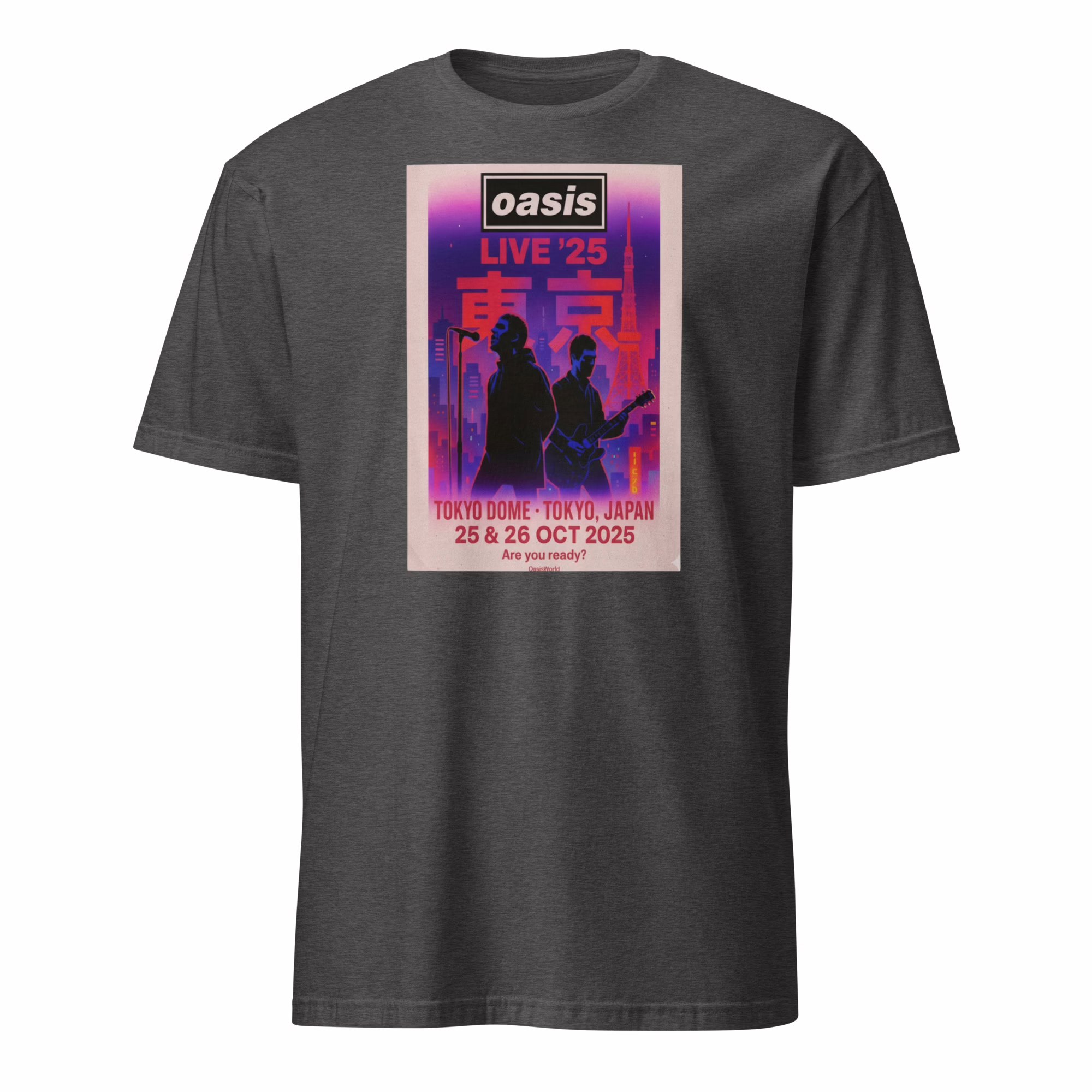Oasis Oct 25-26 2025 Tokyo Dome In Tokyo Japan Poster Shirt 5 Oasis Oct 25–26 2025 Tokyo Dome in Tokyo Japan Poster Shirt dark heather grey