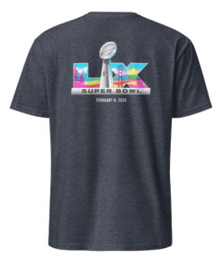 Official Bad Bunny Super Bowl 2026 Logo Shirt 21 The Official Bad Bunny Super Bowl 2026 Logo Shirt in heather navy offers a refined look that blends NFL tradition with Bad Bunny’s modern creative touch. Made from a comfortable ring-spun cotton and polyester mix, this officially licensed collaboration delivers exceptional softness, durability, and bold style. The heather navy color provides a sleek backdrop for the Super Bowl LX logo, making it a standout choice for both football and music fans.