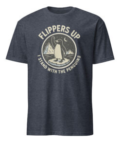 Flippers Up I Stand With The Penguins Shirt heather navy color