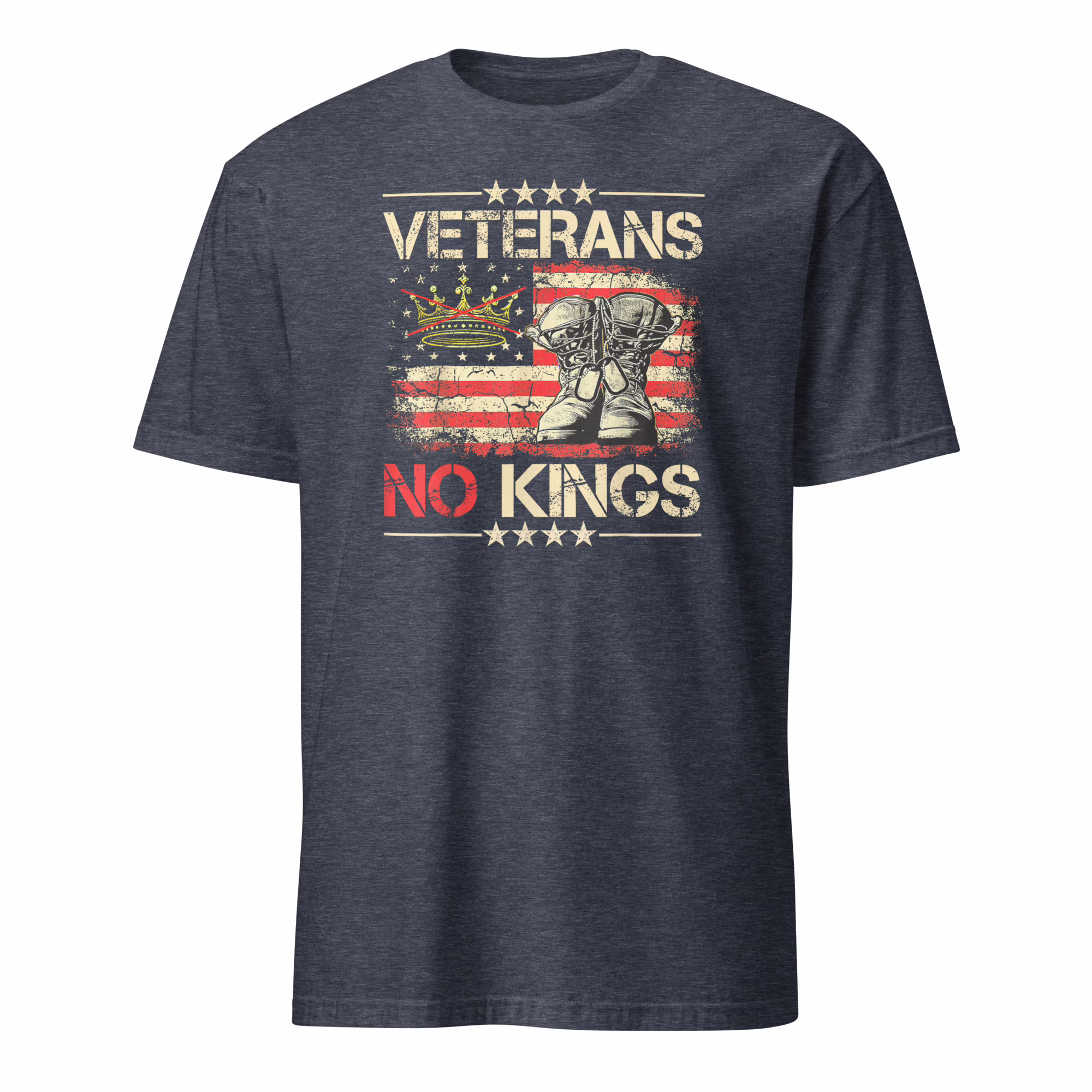 Veterans No Kings Military Protest Shirt 4 Veterans No Kings Military Protest Shirt heather navy color
