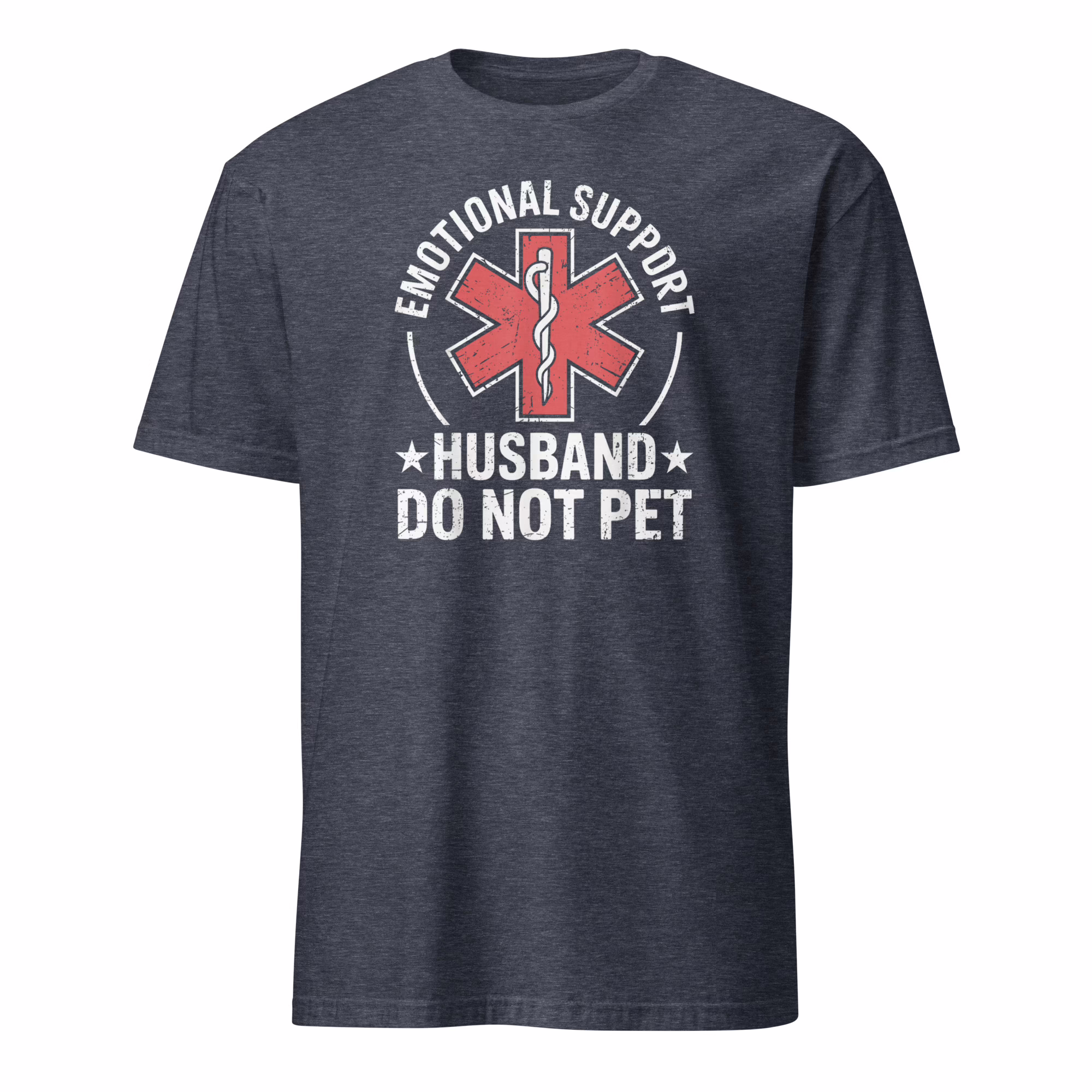 Emotional Support Husband Do Not Pet Shirt 4 Emotional Support Husband Do Not Pet Shirt heather navy funny t-shirt