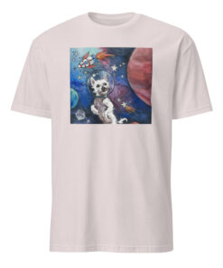 Kara Baldus Bradford In Space Shirt 11 Kara Baldus Bradford in Space Shirt Ice Grey with Bradford artwork floating in space