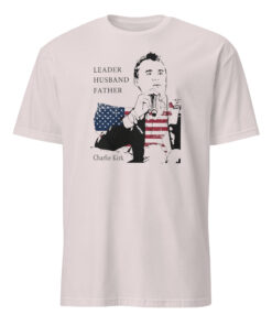 Charlie Kirk Leader Husband Father America Shirt 10 Charlie Kirk Leader Husband Father America Shirt ice grey color pro-America design.
