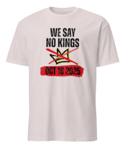 Ice grey No Kings Day October 18 T Shirt – neutral and versatile activist apparel.