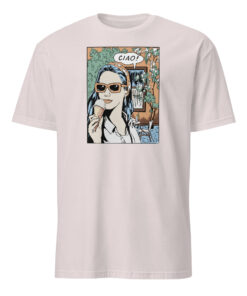 Morgans Ciao Graphic Shirt on High Potential in Ice Grey – RE/DONE Classic Tee Ciao