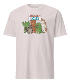 Ice Grey Abolish ICE Protest Shirt Featuring Animal Graphics