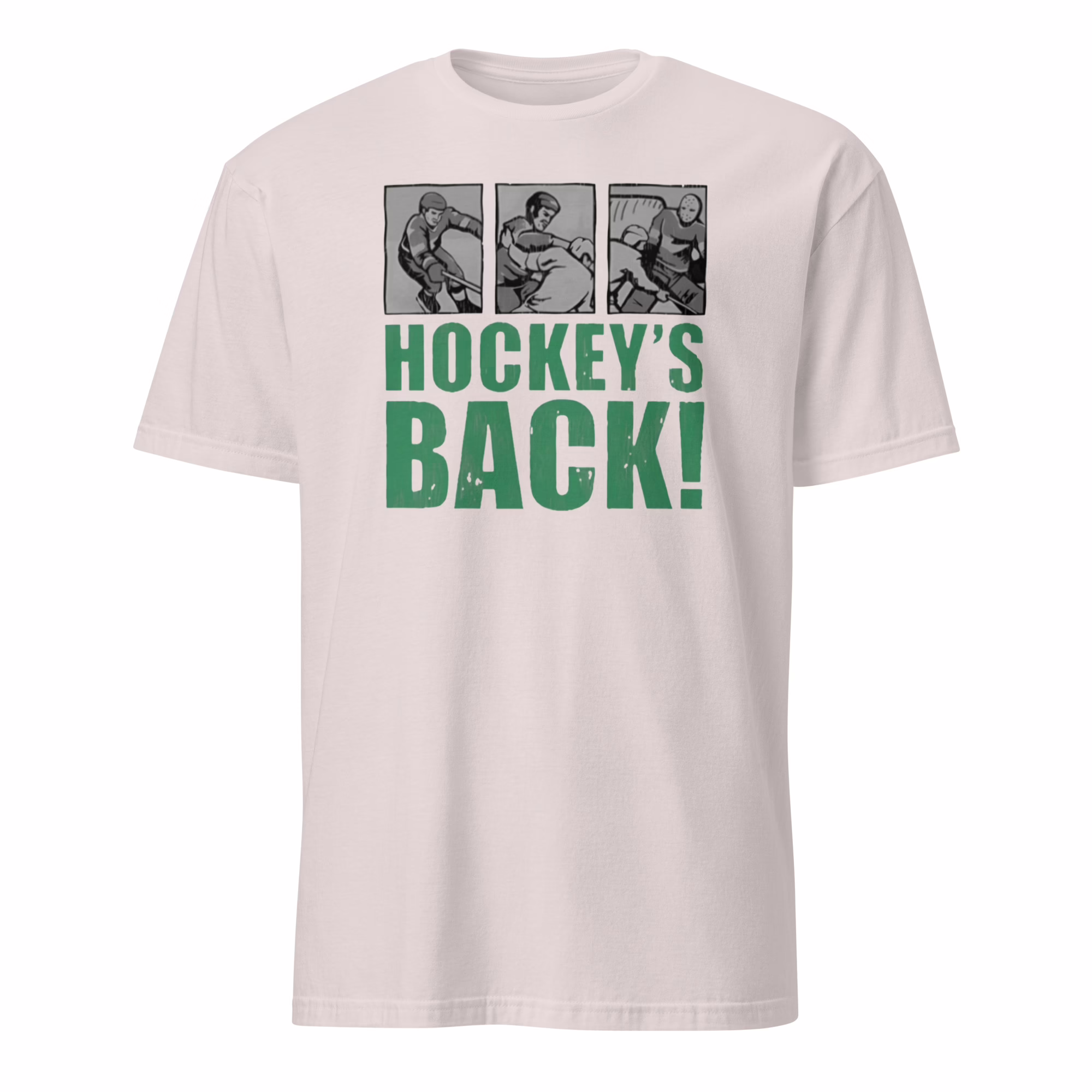 Hockeys Back Comic Book Shirt 3 Hockeys Back Comic Book Shirt ice grey t-shirt mockup