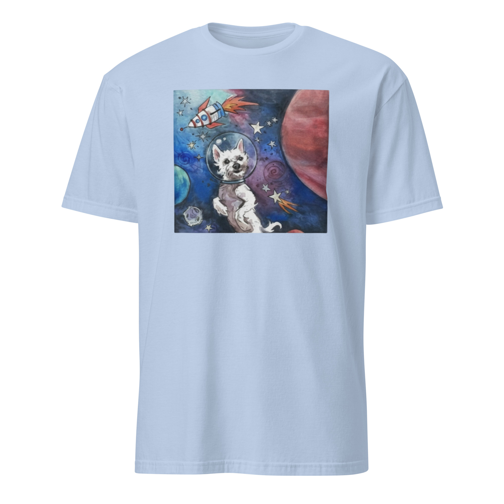 Kara Baldus Bradford In Space Shirt 3 Kara Baldus Bradford in Space Shirt Light Blue version with space design