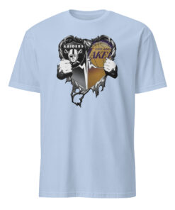 Raiders And Los Angeles Laker Inside Heart 2025 Shirt light blue — 2025 crossover edition