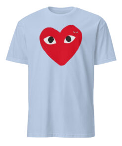 White and Red Heart Tee Worn by V on Below Deck Mediterranean 10 White and Red Heart Tee Worn by V on Below Deck Mediterranean light blue variant