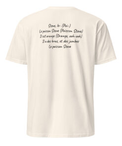 Le Poisson Steve Shirt 30 Le Poisson Steve Shirt Natural Back – Funny French fish meme t-shirt rear view in natural beige cotton