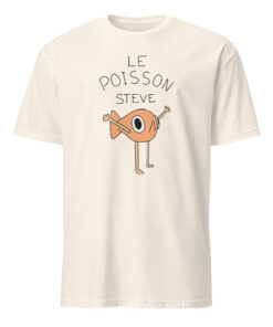 Le Poisson Steve Shirt 29 Le Poisson Steve Shirt Natural Front – Funny French fish meme t-shirt in natural beige cotton
