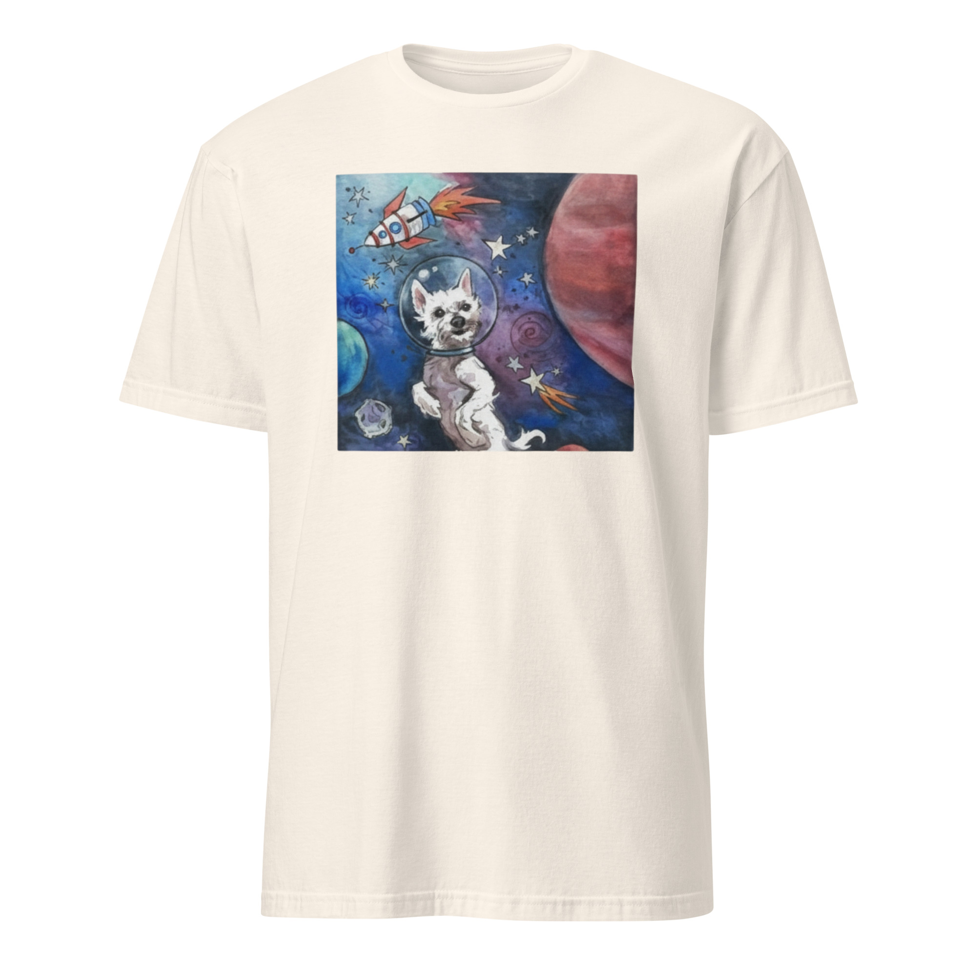 Kara Baldus Bradford In Space Shirt 7 Kara Baldus Bradford in Space Shirt Natural cotton color with space design