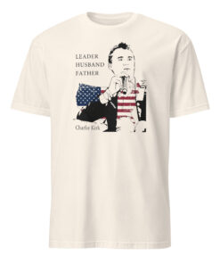 Charlie Kirk Leader Husband Father America Shirt 11 Charlie Kirk Leader Husband Father America Shirt sand color patriotic apparel.