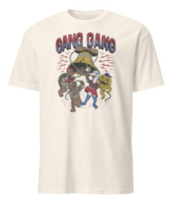 gang gang cartoon characters cracked bell philly shirt in natural