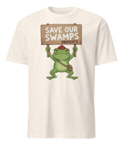 Save Our Swamps Protest Frog Portland Shirt in natural
