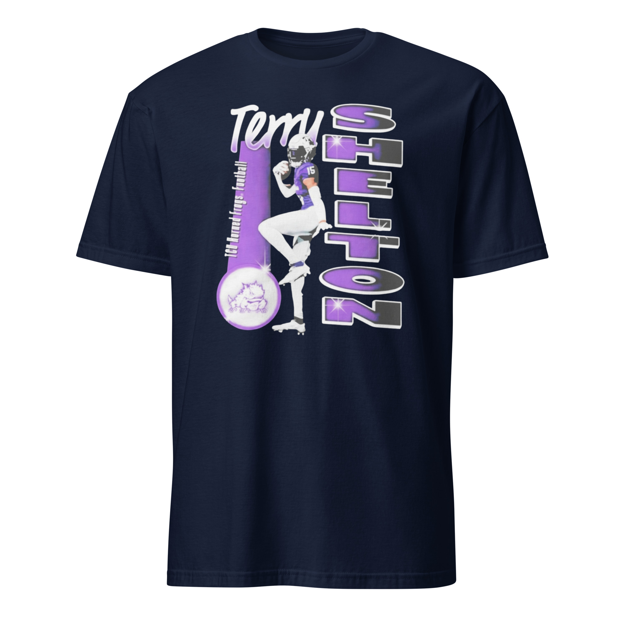 Terry Shelton TCU Horned Frogs Portrait Shirt 2 Terry Shelton TCU Horned Frogs Portrait Shirt navy color