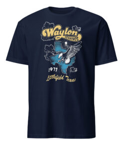 Waylon Jennings Daydreamer Littlefield Texas 1977 navy shirt with vintage country-inspired graphic.