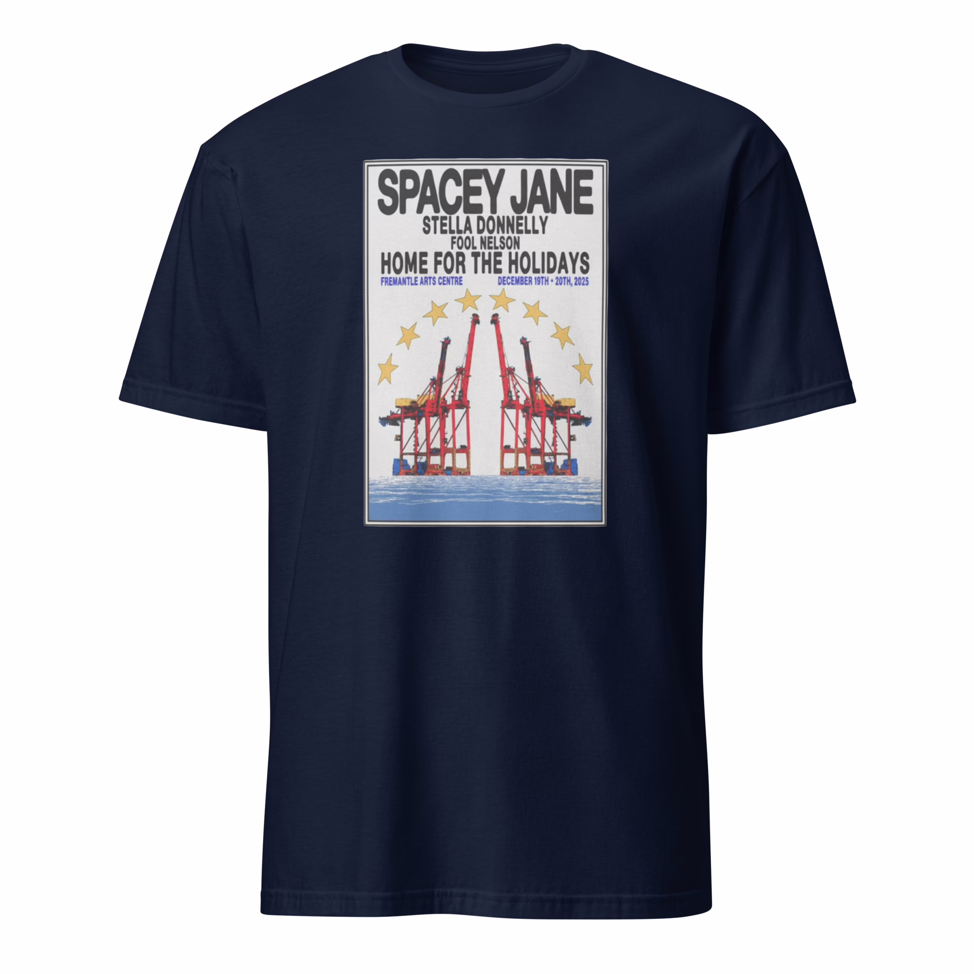 Spacey Jane Home for the Holidays 2025 Fremantle Poster Shirt 2 Spacey Jane Home for the Holidays 2025 Fremantle Poster Shirt navy color
