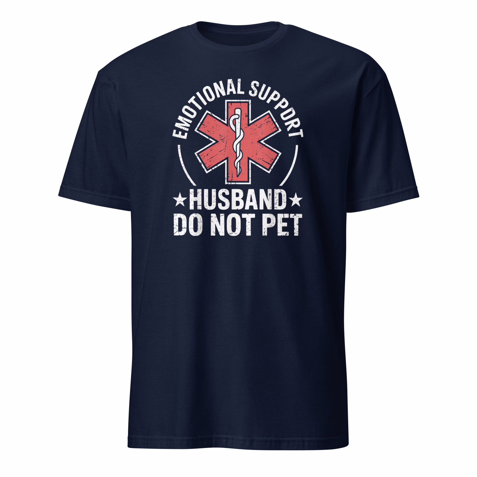 Emotional Support Husband Do Not Pet Shirt 2 Emotional Support Husband Do Not Pet Shirt navy blue humorous t-shirt