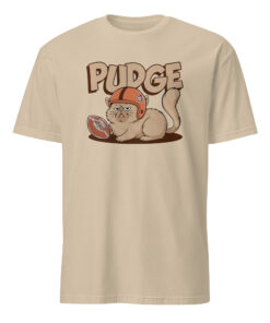 Pudge the Cat Shirt in Sand - Neutral Tone College Tee