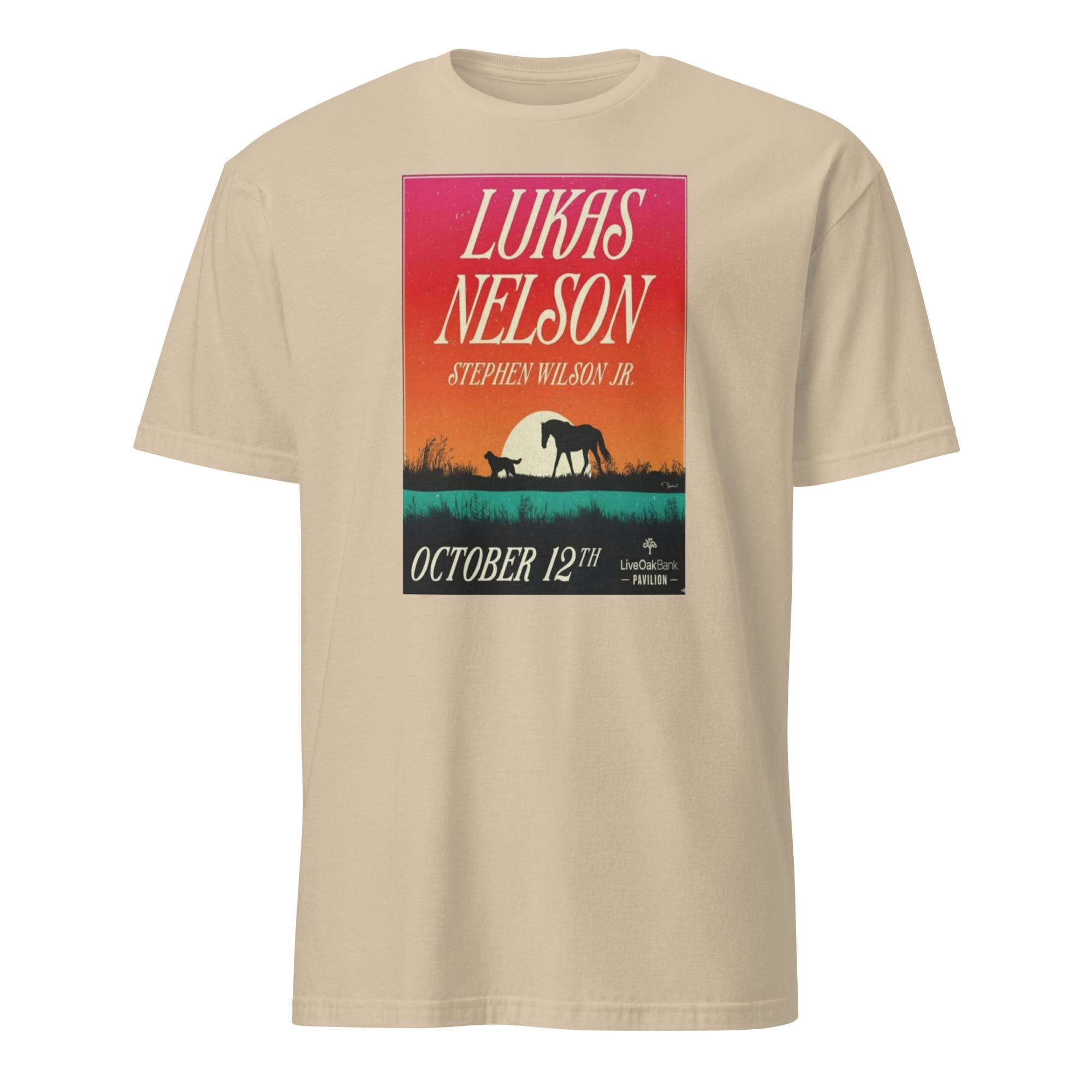 Lukas Nelson Live Oak Bank Pavilion On Oct 12 2025 Poster Shirt 2 JLucas Nelson Live Oak Bank Pavilion On Oct 12 2025 Poster Shirt sand color