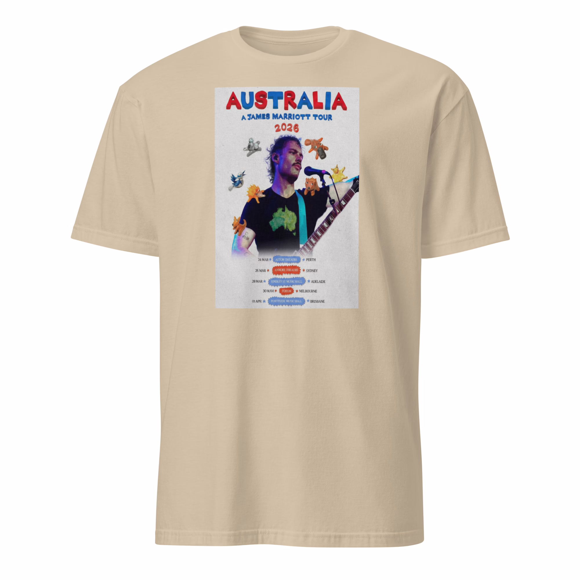 James Marriott Australia Tour 2026 Poster Shirt 2 James Marriott Australia Tour 2026 Poster Shirt sand variant
