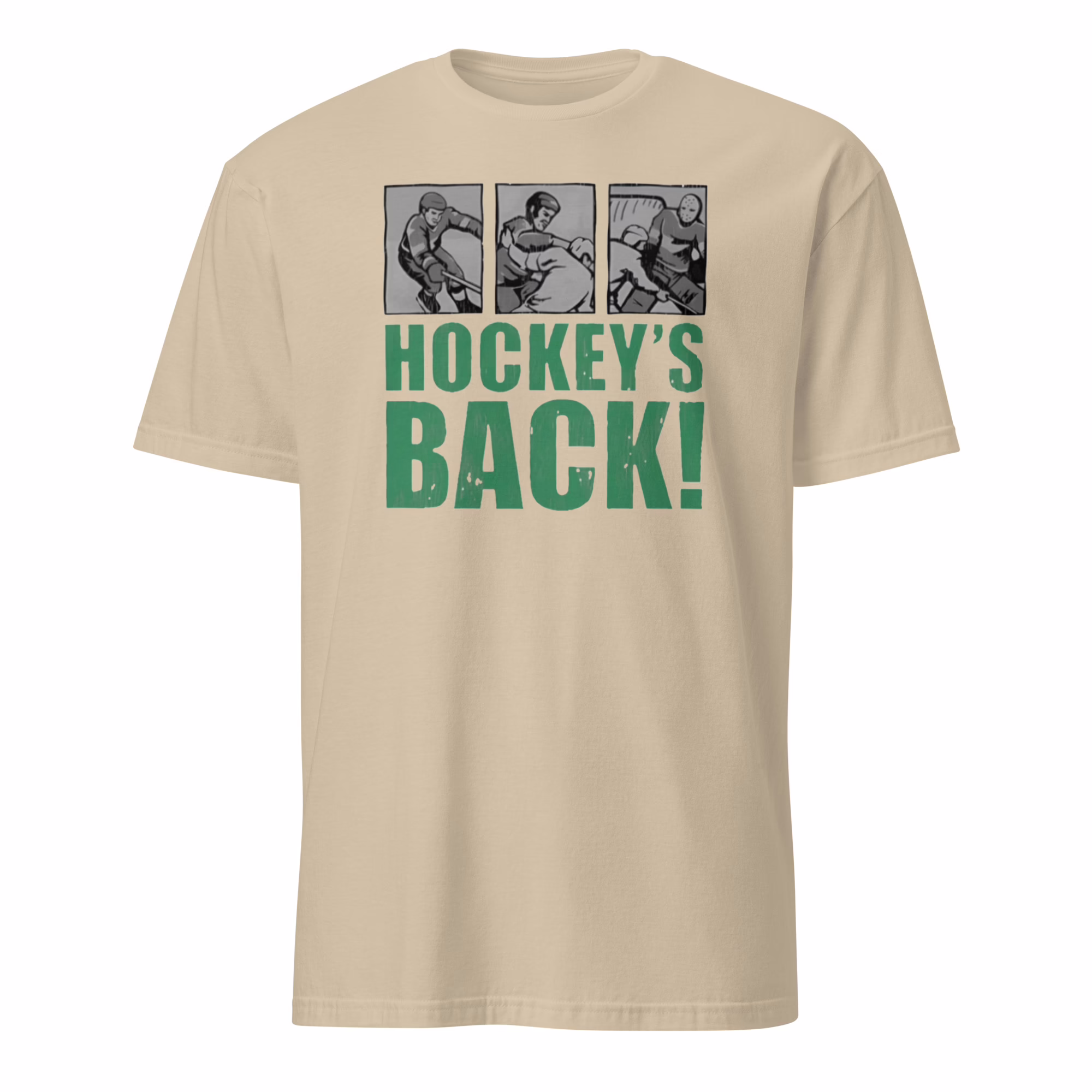 Hockeys Back Comic Book Shirt 2 Hockeys Back Comic Book Shirt sand t-shirt mockup