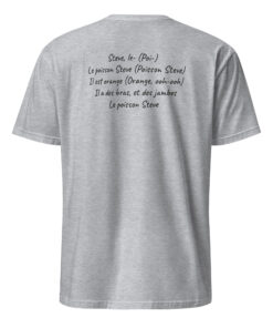 Le Poisson Steve Shirt 24 Le Poisson Steve Shirt Sport Grey Back – Funny French fish meme t-shirt rear view in soft sport grey cotton blend