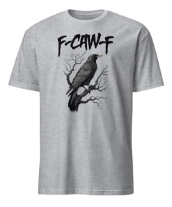 F-Caw-F Black Crow Moonlit Raven Shirt in sport grey color