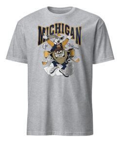 Sport grey Michigan Looney Tunes shirt with animated Wolverines design
