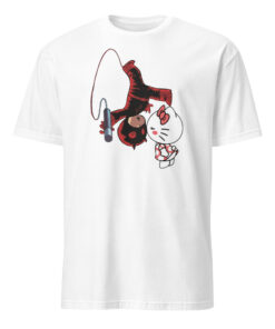 Daredevil Hello Kitty Kissing Shirt 15 Daredevil Hello Kitty Kissing Shirt white – cute and bold crossover graphic tee for comic and kawaii fans