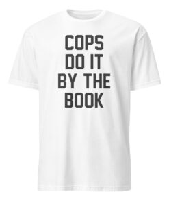 Kelly Meeker Cops Do It By The Book Shirt 15 Kelly Meeker Cops Do It By The Book Shirt in White, replicating the iconic oversized T-shirt worn in Halloween 4 by Kathleen Kinmont.