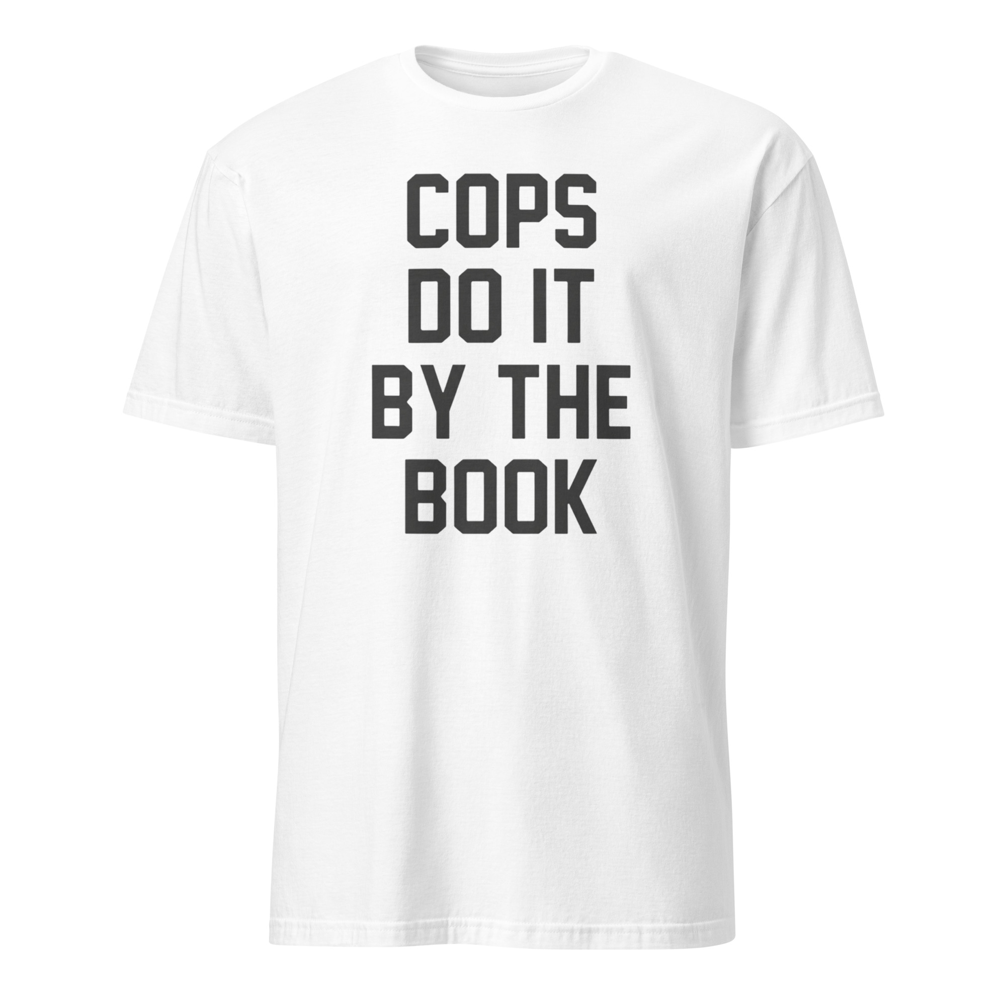 Kelly Meeker Cops Do It By The Book Shirt 8 Kelly Meeker Cops Do It By The Book Shirt in White, replicating the iconic oversized T-shirt worn in Halloween 4 by Kathleen Kinmont.