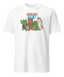 Abolish ICE Frog Unicorn Raccoon Bear Dinosaur Protest Shirt in White